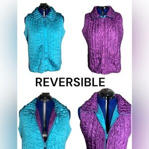 Reversible Turquoise and Purple Light Weight Vest